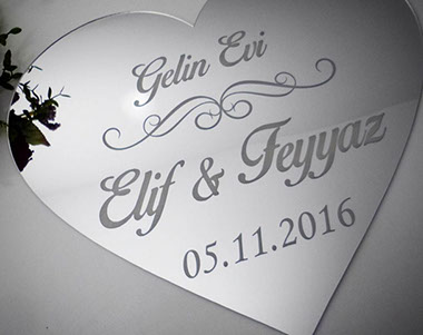Ayna Pleksi, Ayna Harf, Kapı Süsü, Nişan, Düğün, Kına, Ayna İsimlik jpg